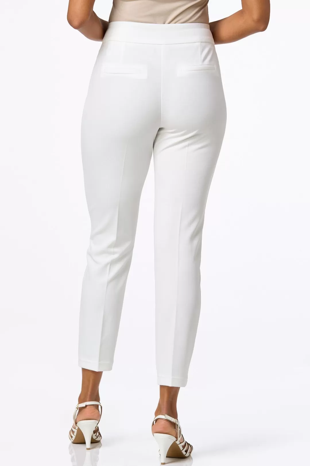 Cato Pants | Ivory Belted Ankle Pants