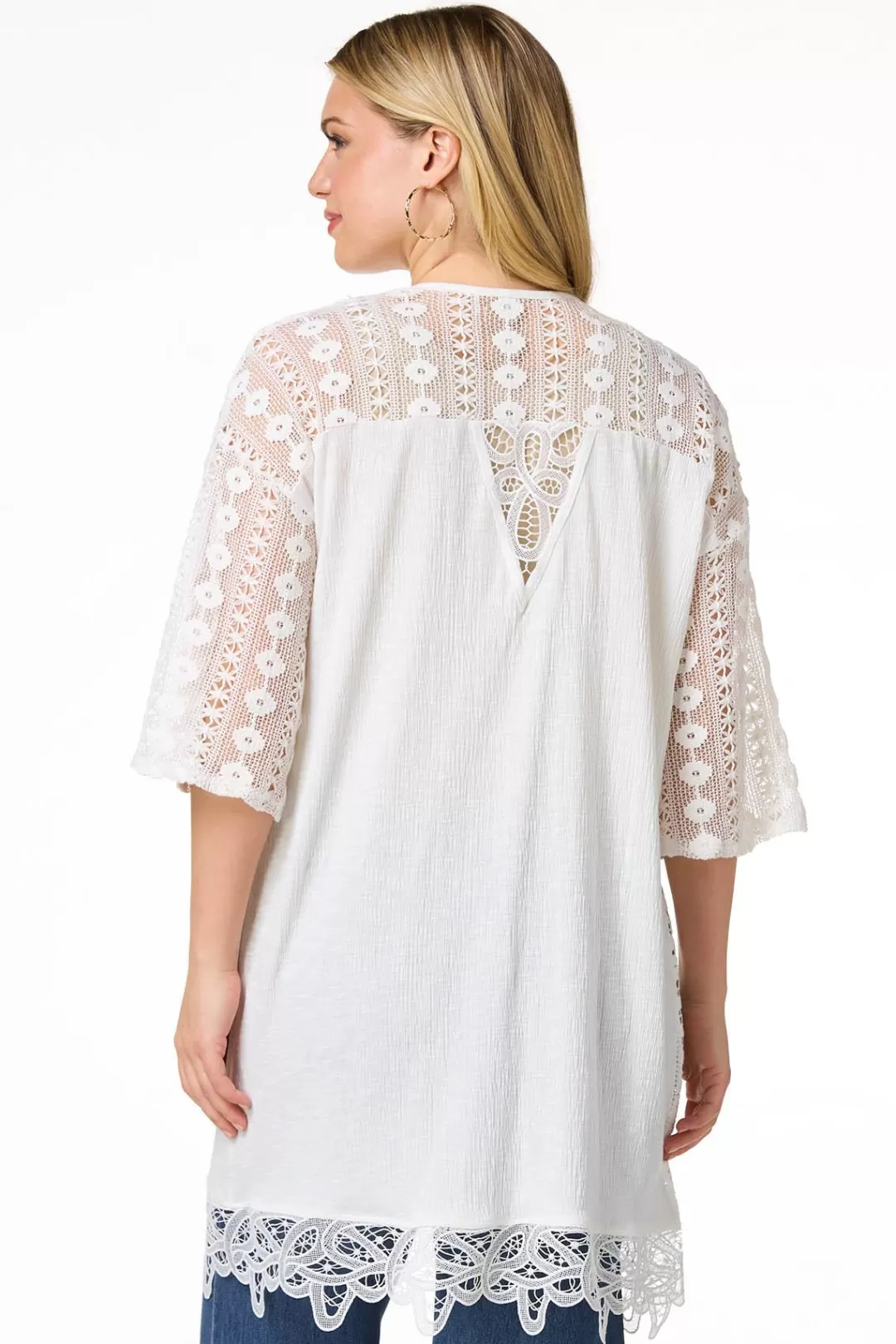 Cato Tops | Lacy Crochet Cardigan