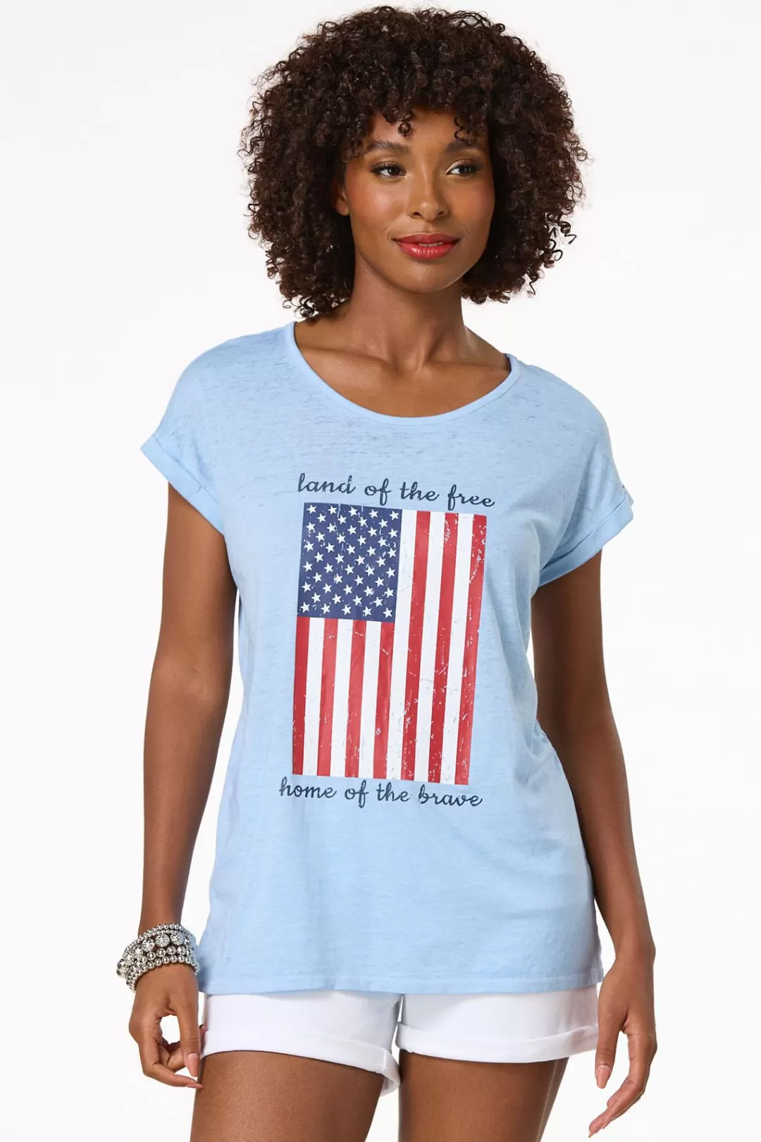 Cato Tops | Land Of Free Flag Tee