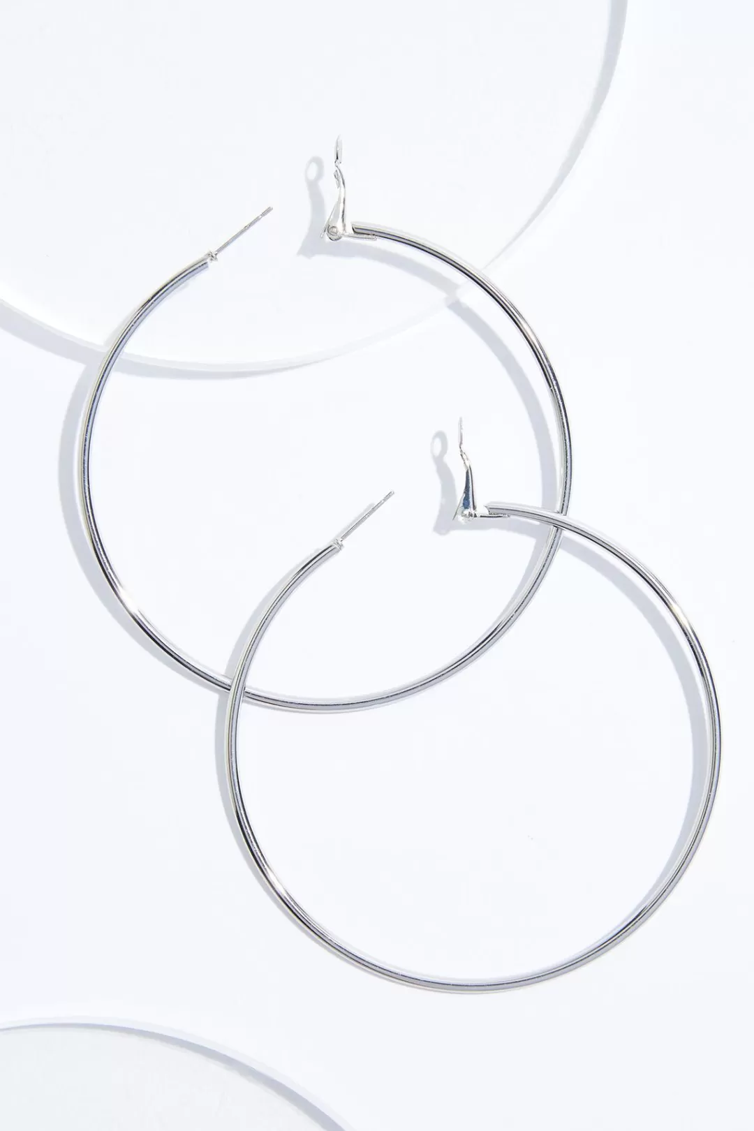 Cato Earrings | Large Silver Hoop Earrings