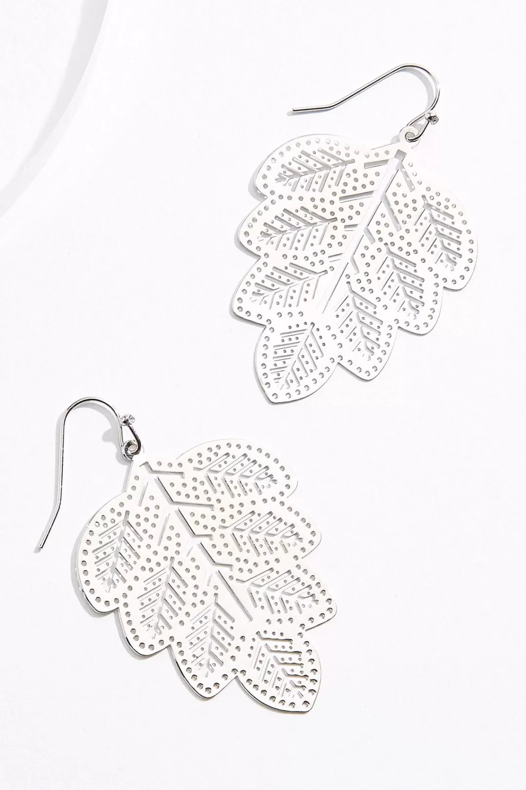 Cato Earrings | Laser Cut Silver Leaf Earrings