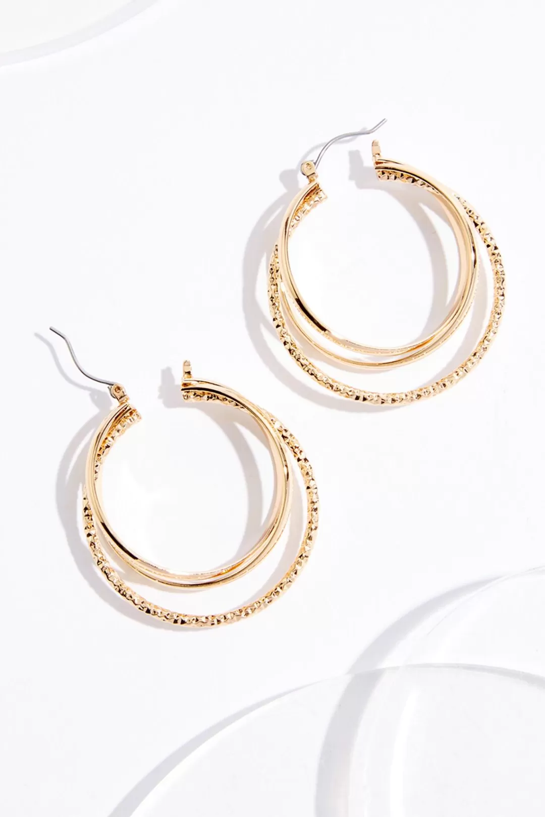 Cato Earrings | Layered Criss Cross Hoop Earrings