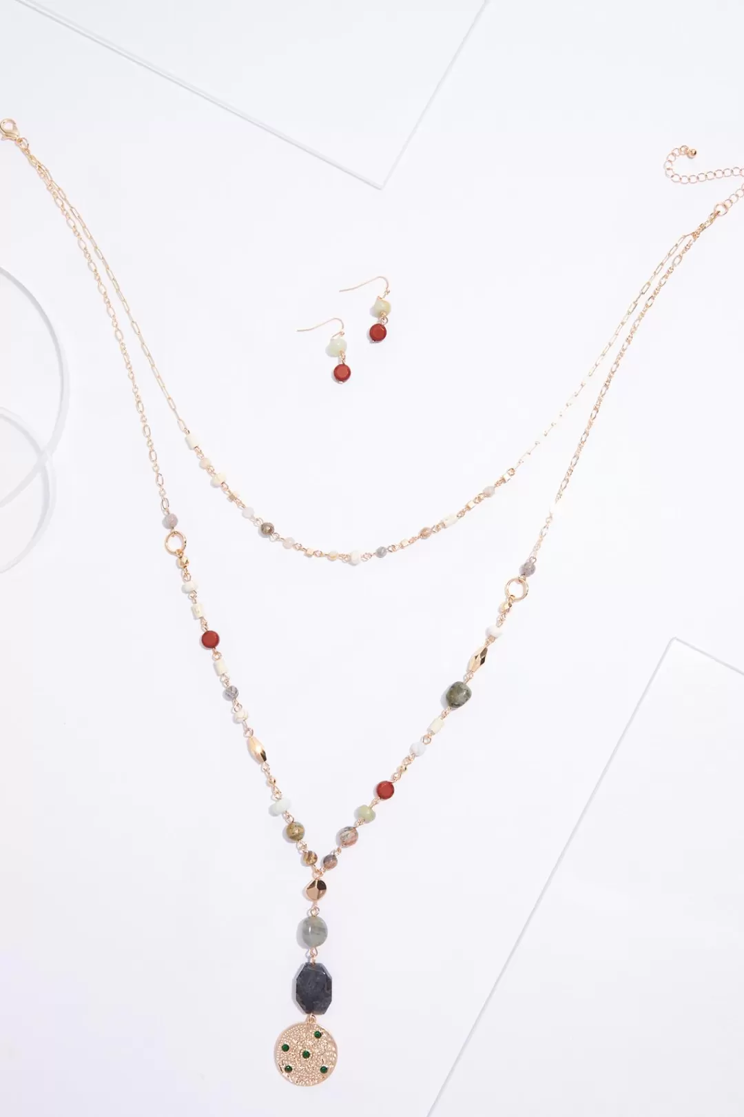 Cato Sets | Necklaces | Layered Long Beaded Necklace Set