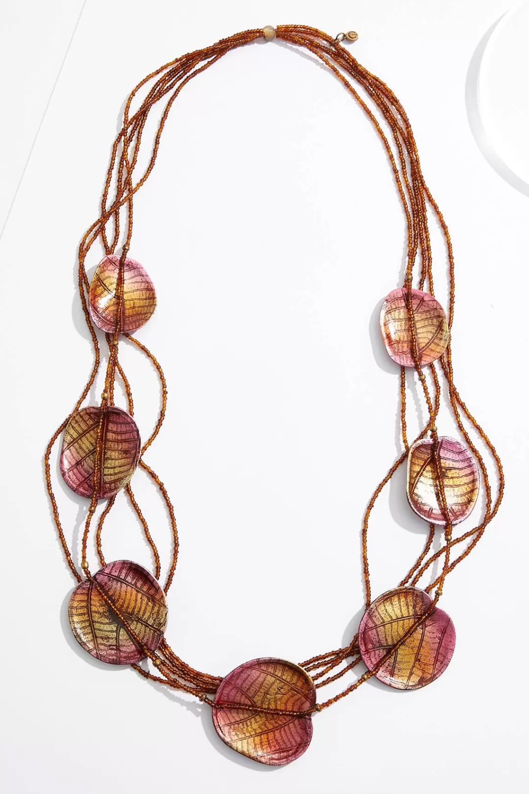 Cato Necklaces | Leaf Seed Bead Layered Necklace