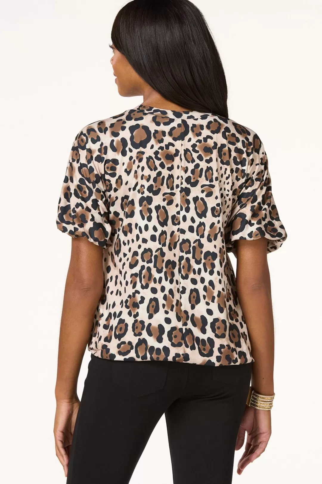 Cato Tops | Leopard Bubble Top