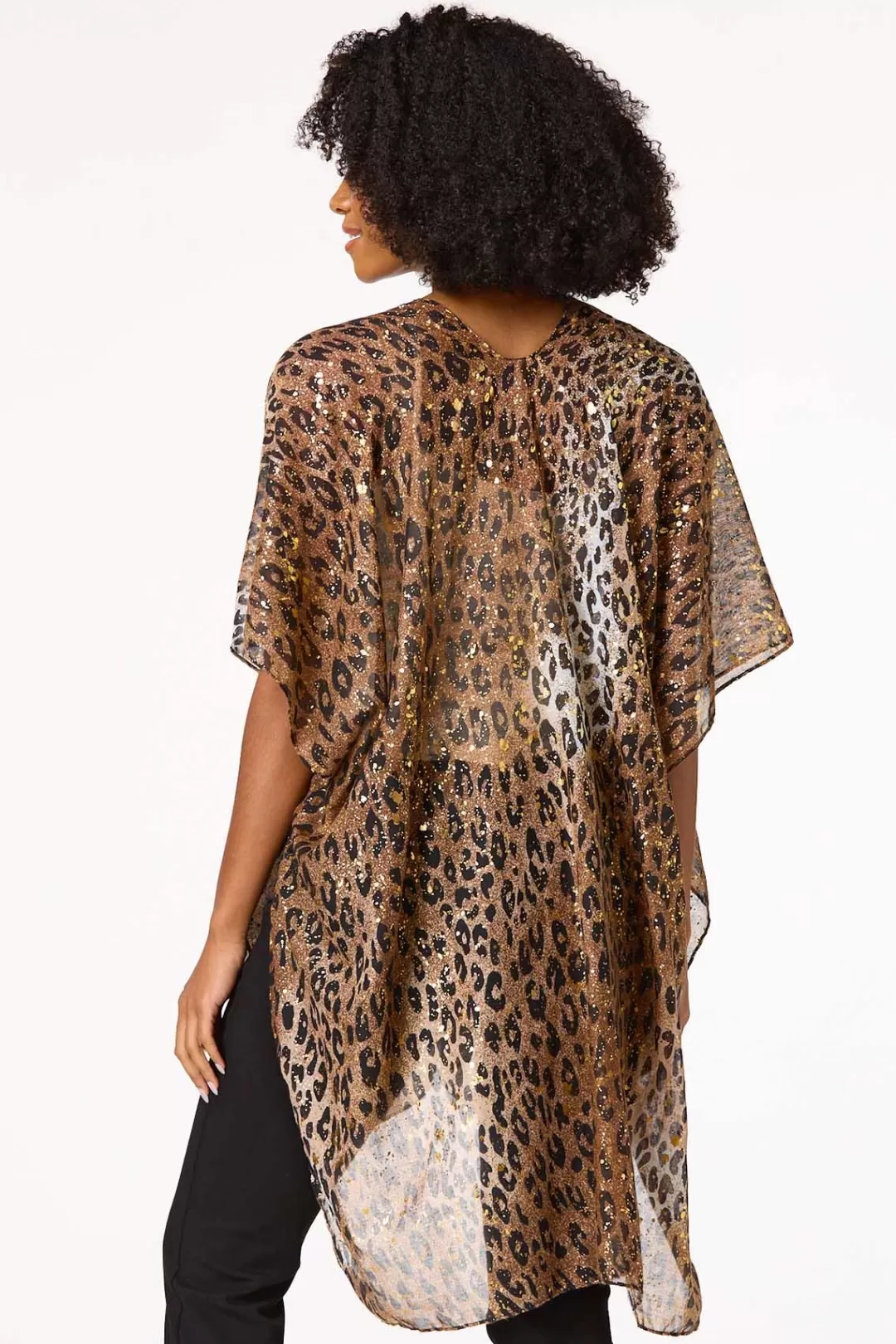 Cato Cover Ups | Tops | Leopard Foil Print Kimono