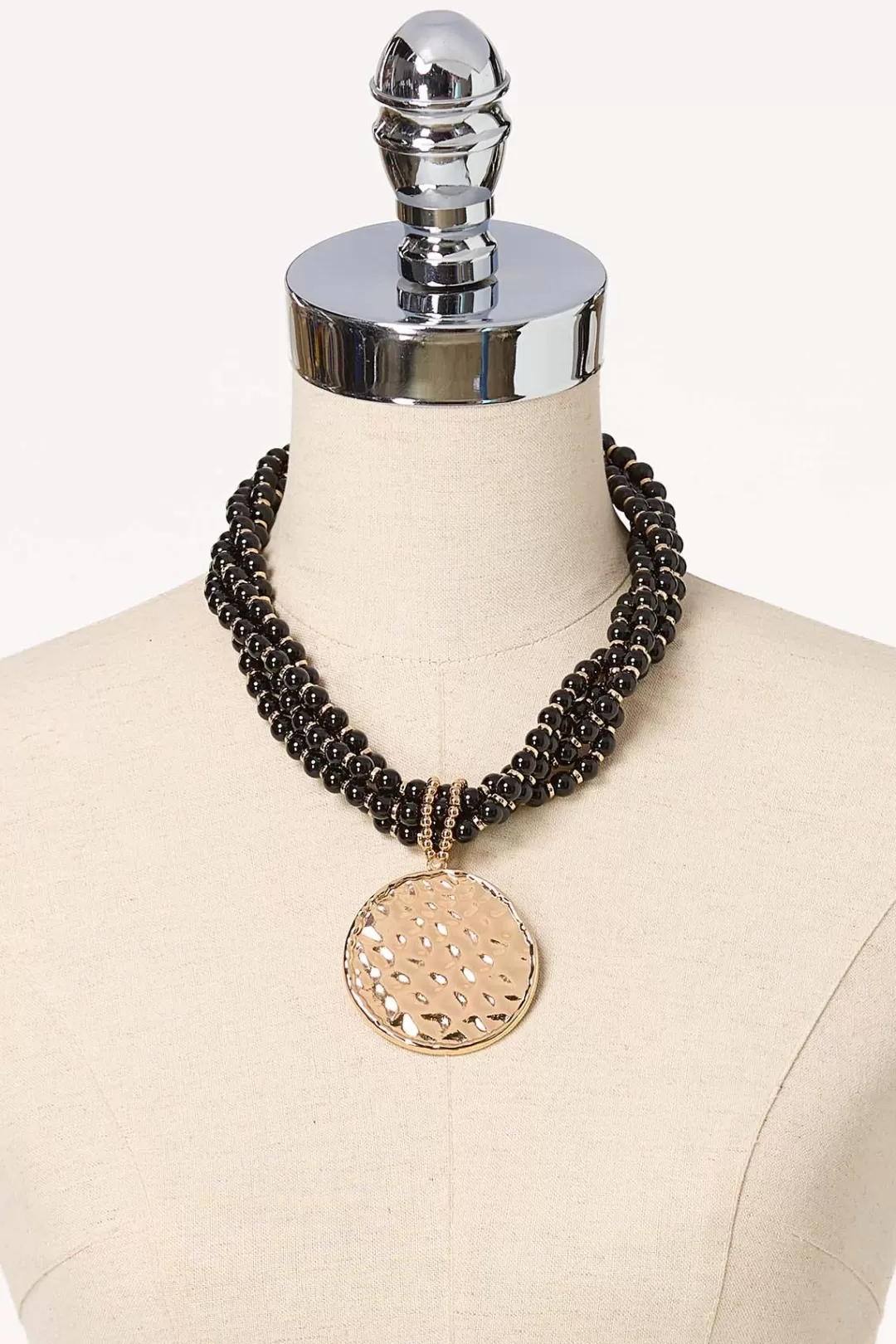 Cato Necklaces | Lucite Bead Gold Pendant Necklace