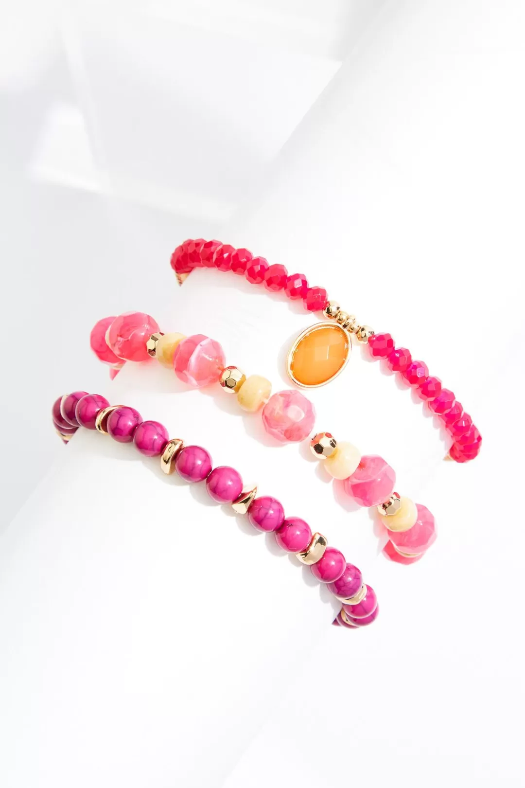 Cato Bracelets | Lucite Bead Stretch Bracelet Set