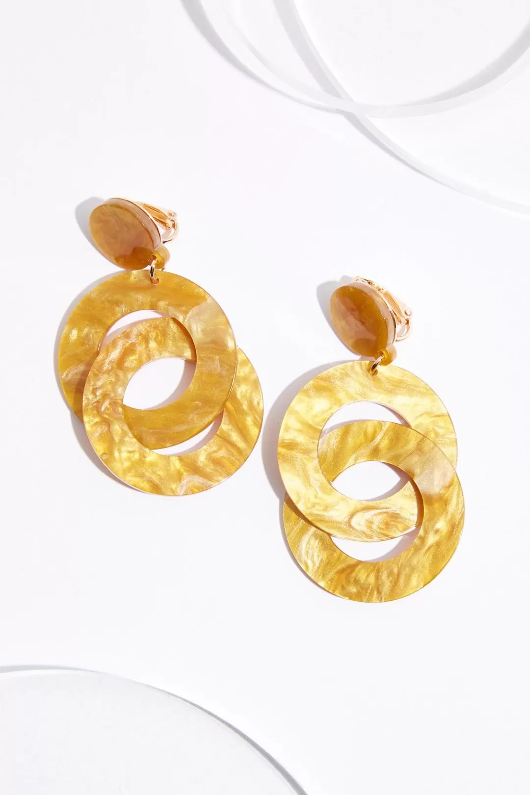 Cato Earrings | Lucite Linked Clip- On Earrings