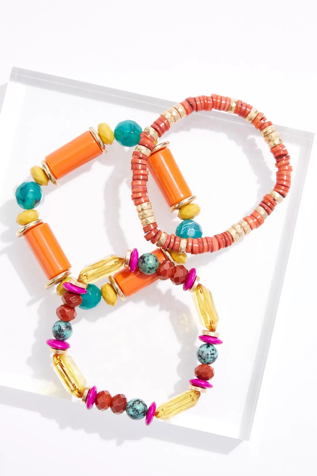 Cato Bracelets | Lucite Bead Bracelet Set