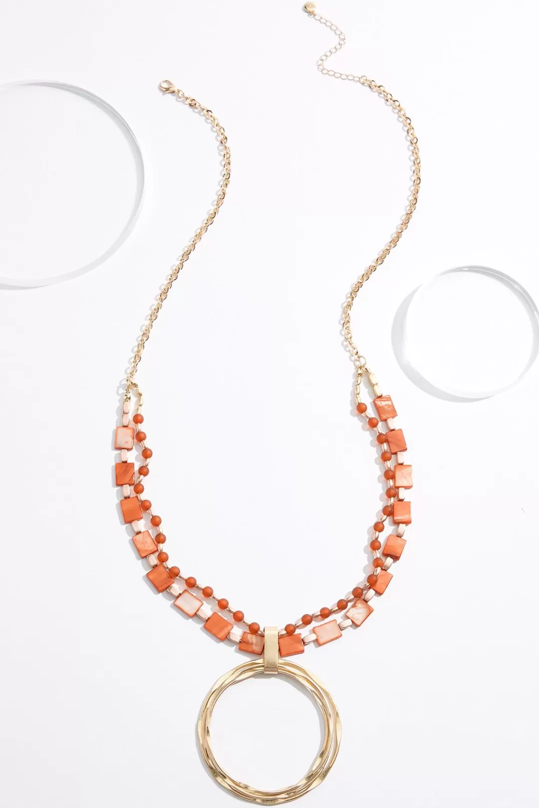 Cato Necklaces | Lucite Multi Ring Pendant Necklace