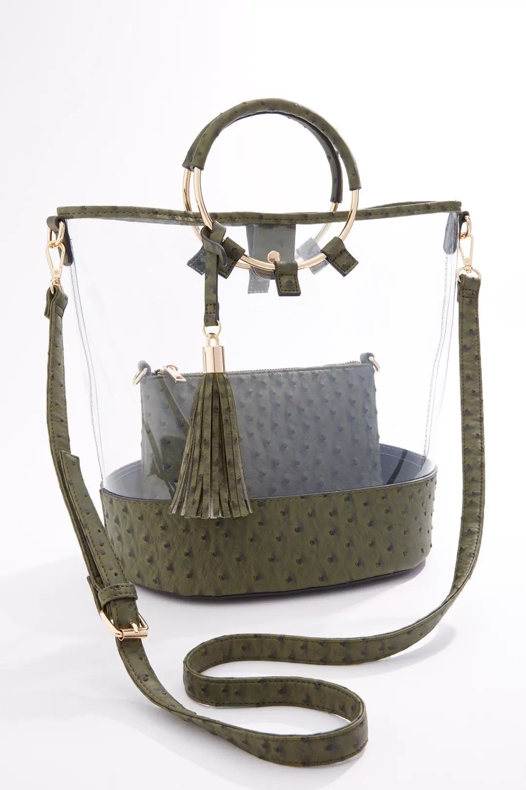 Cato Handbags | Lucite Ring Handle Bucket Bag