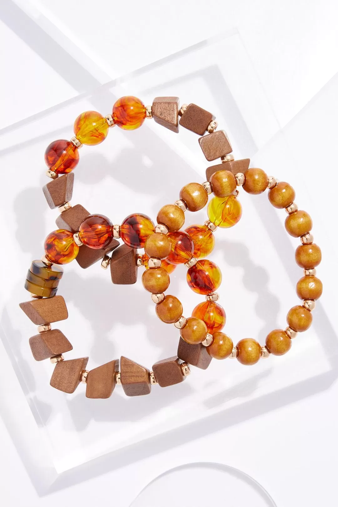 Cato Bracelets | Lucite Wood Bracelet Set