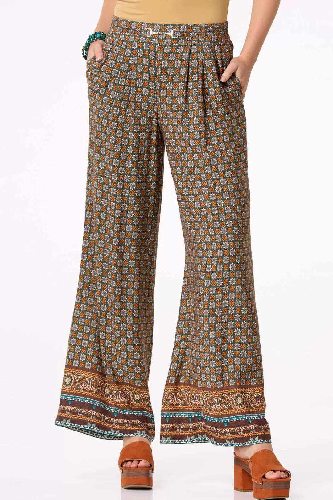 Cato Pants | Medallion Border Pants