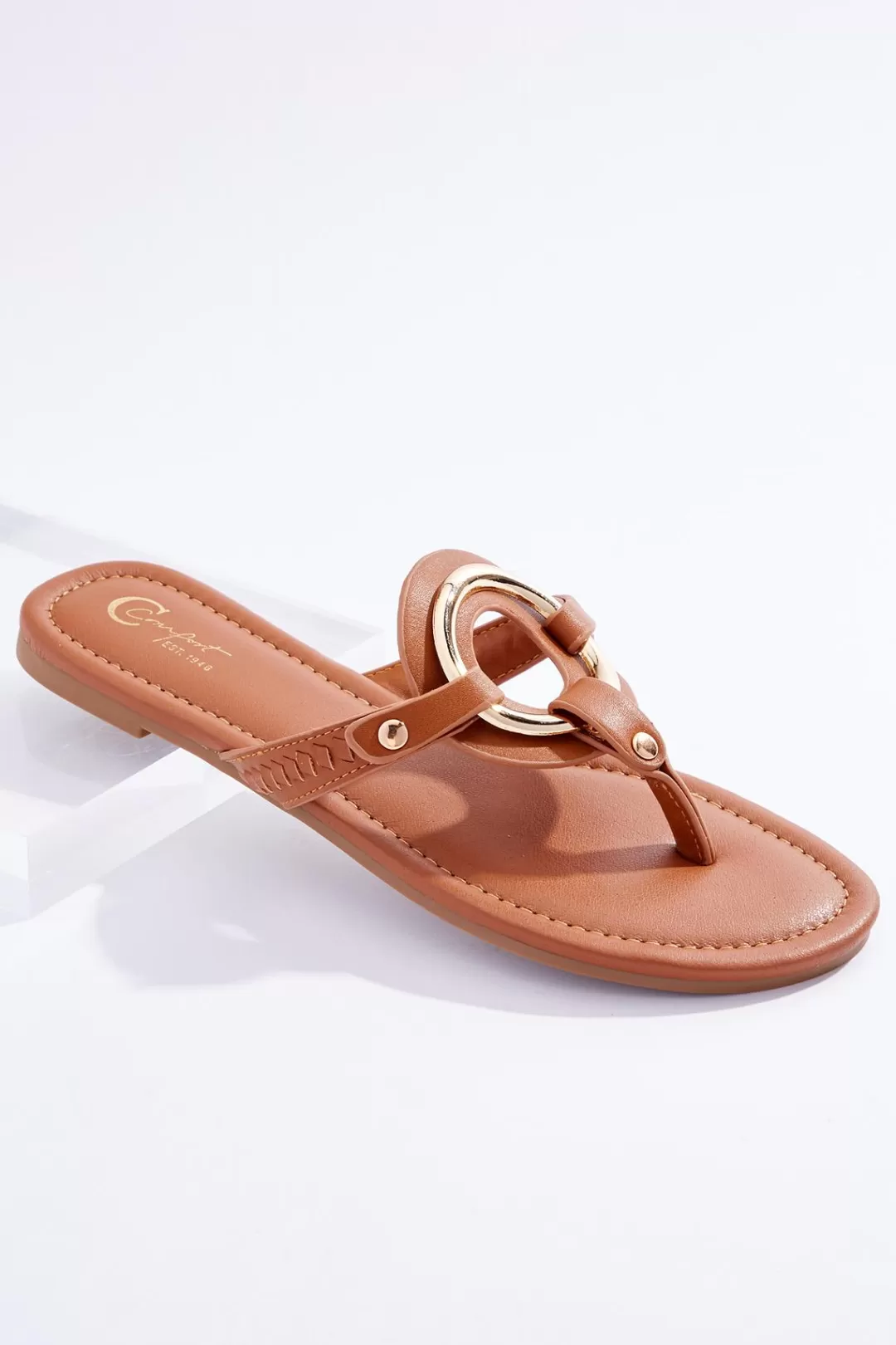 Cato Sandals | Metal Hoop Thong Sandals