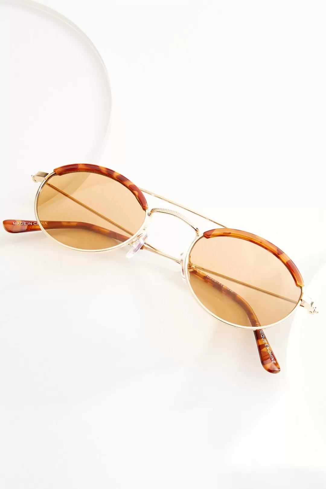 Cato Sunglasses | Metal Tortoise Slim Round Sunglasses