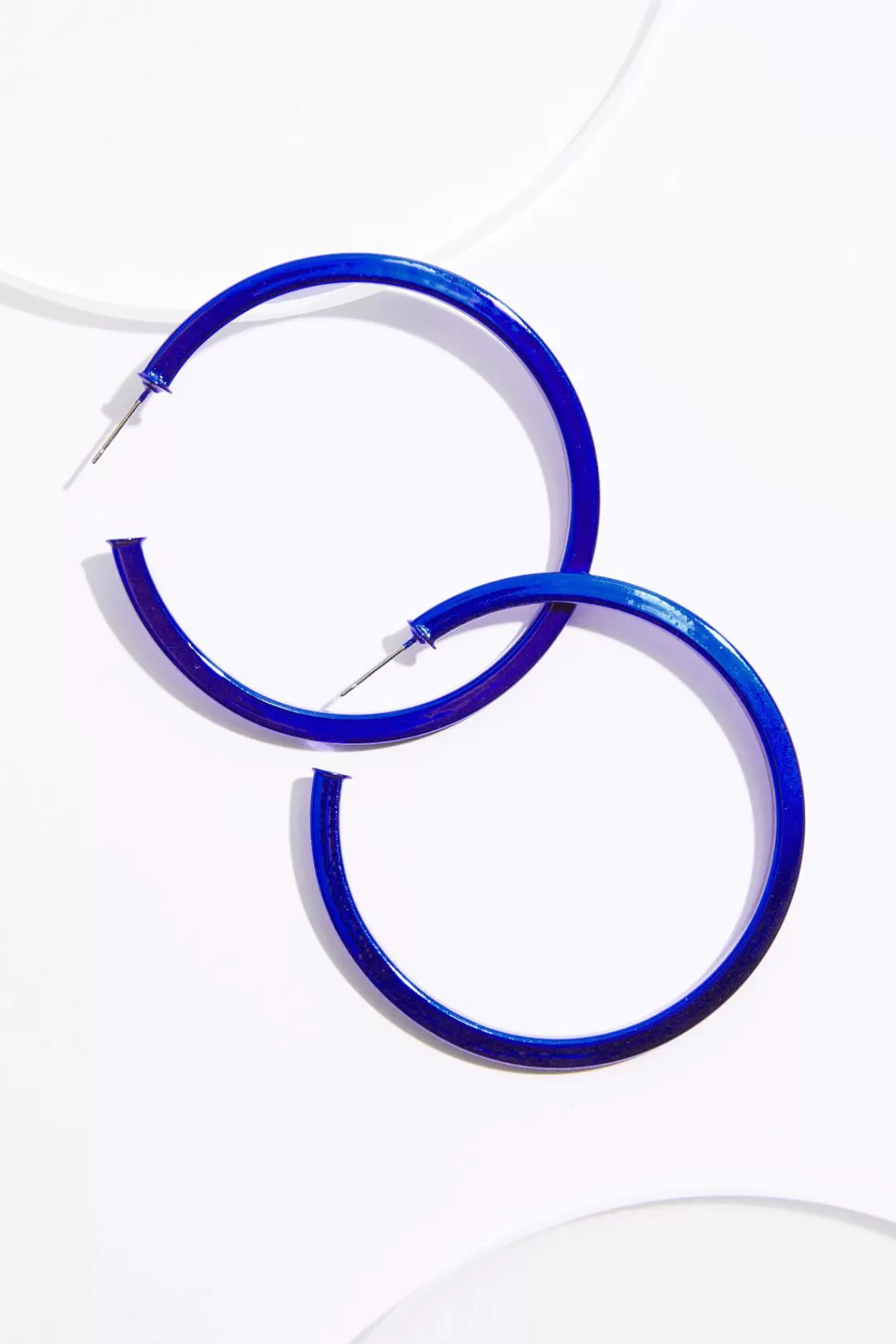 Cato Earrings | Metallic Blue Hoop Earrings