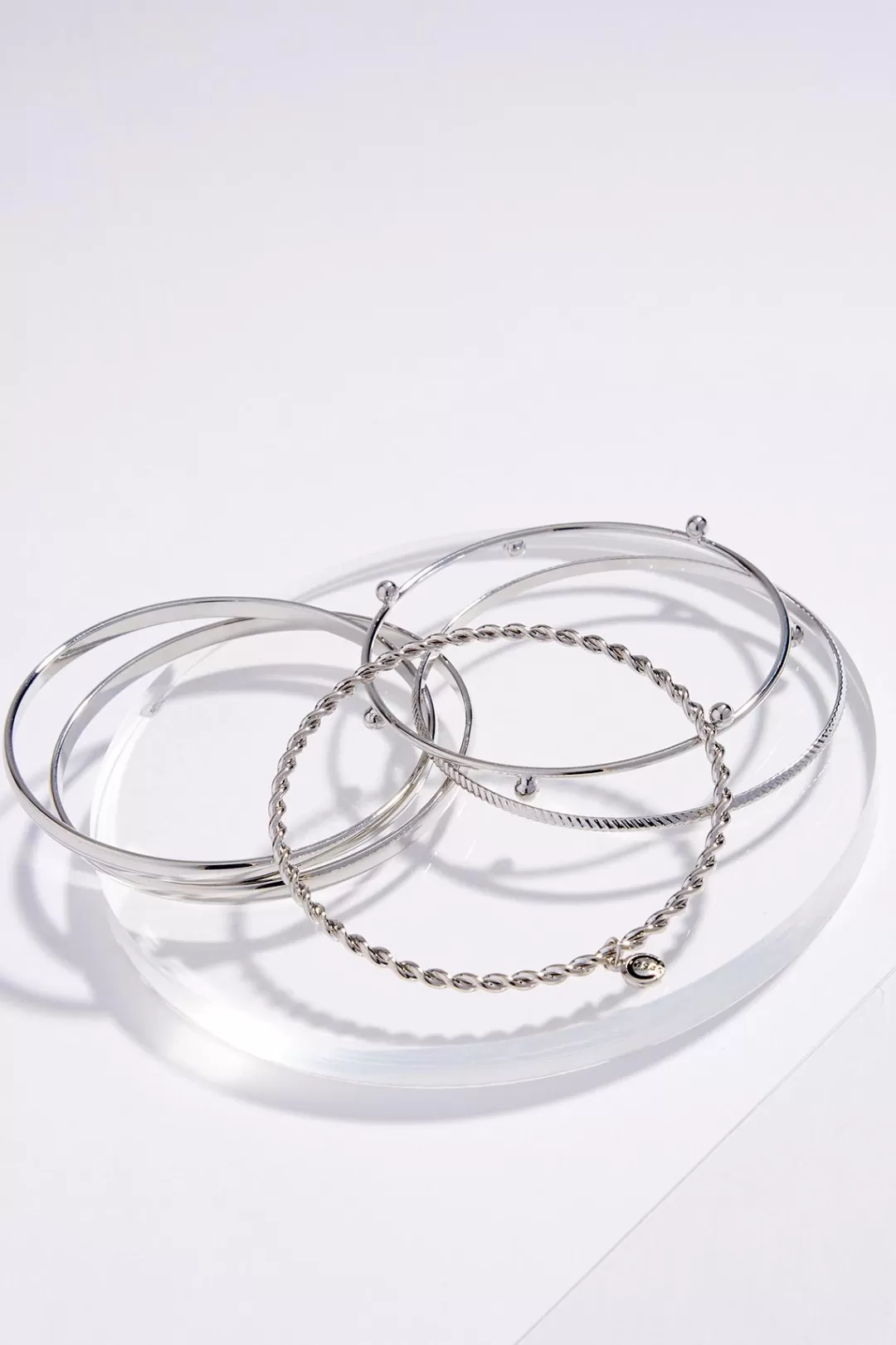 Cato Bracelets | Mixed Silver Bangle Bracelet Set