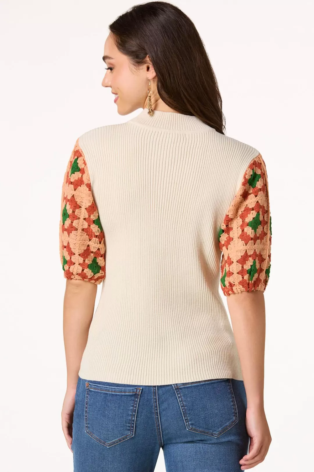 Cato Sweaters | Multi Crochet Sleeve Sweater