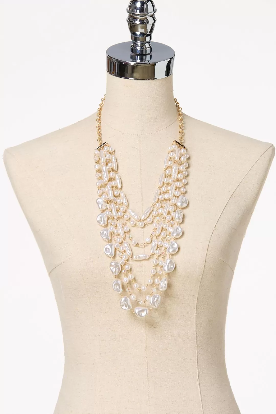 Cato Necklaces | Multi Pearl Statement Layered Necklace