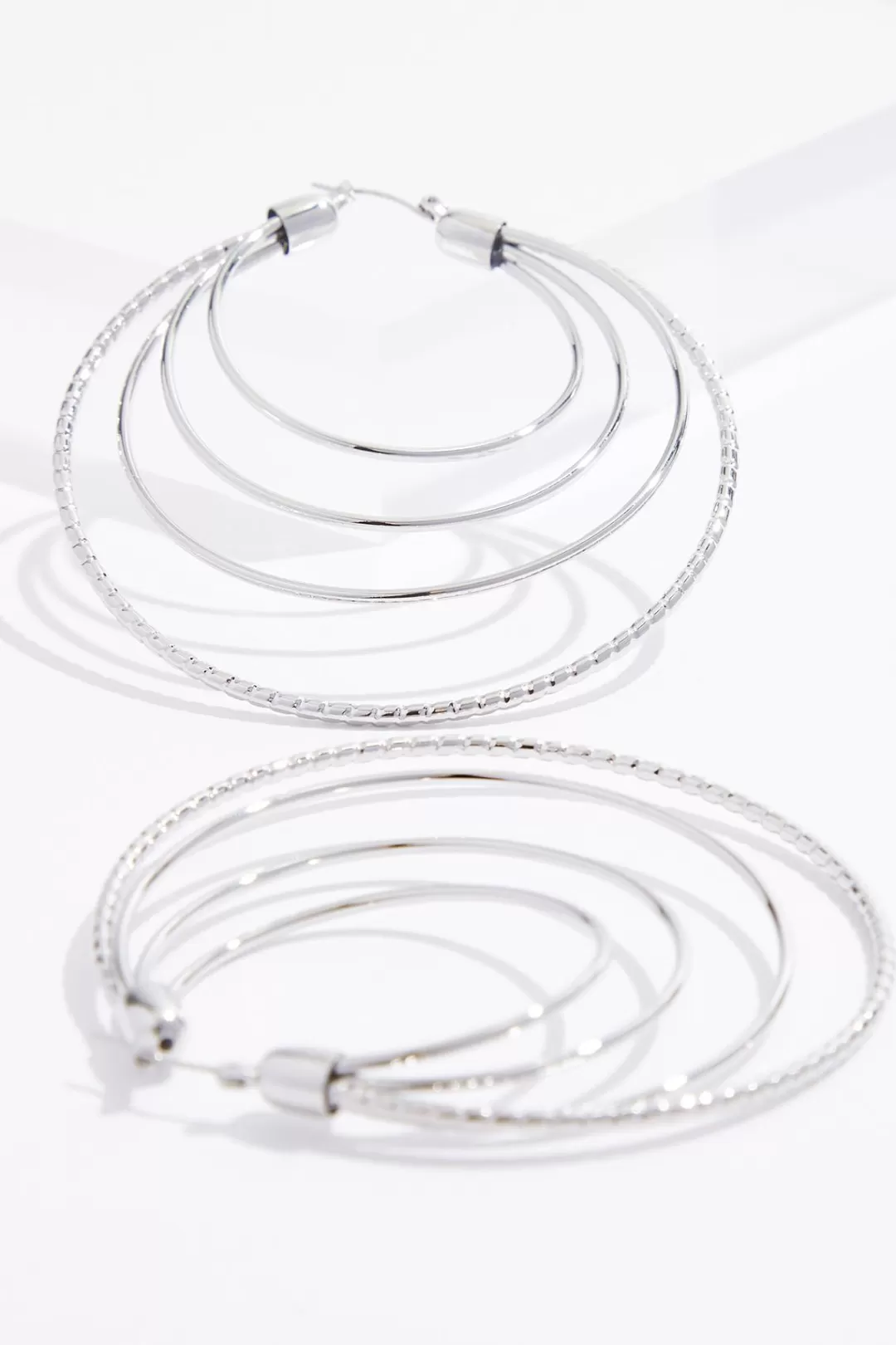 Cato Earrings | Multi Row Oversized Hoop Earrings