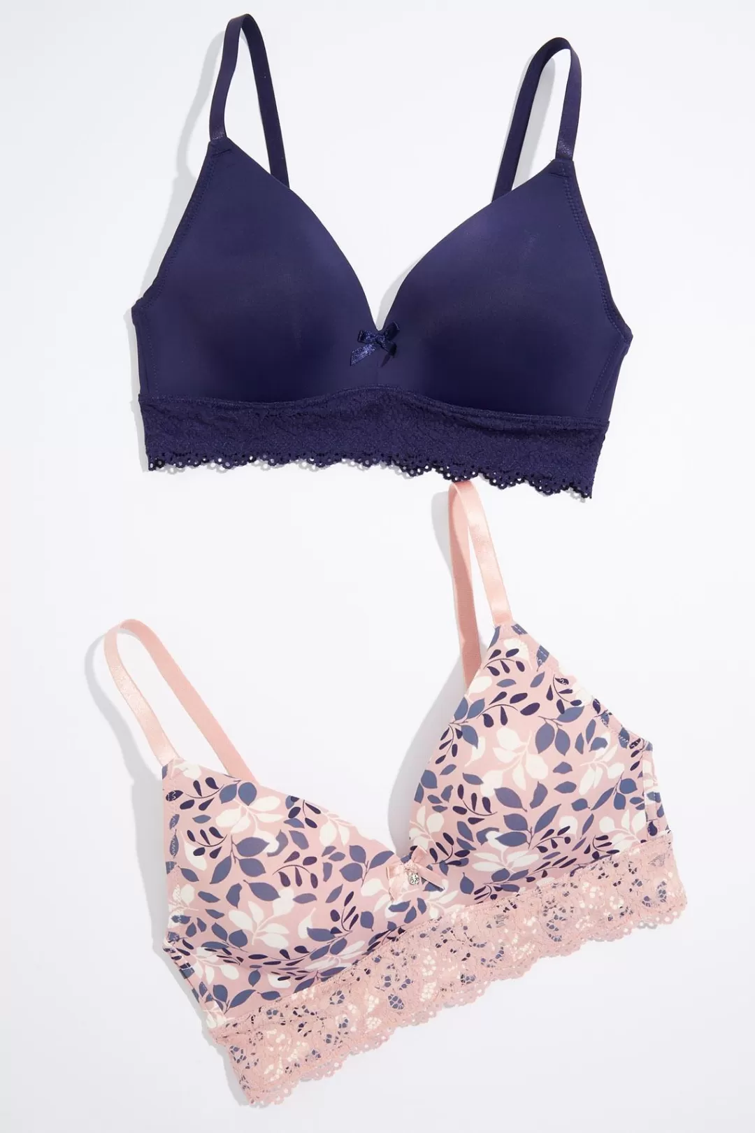 Cato Intimates | Navy Floral Wire- Free Bra Set