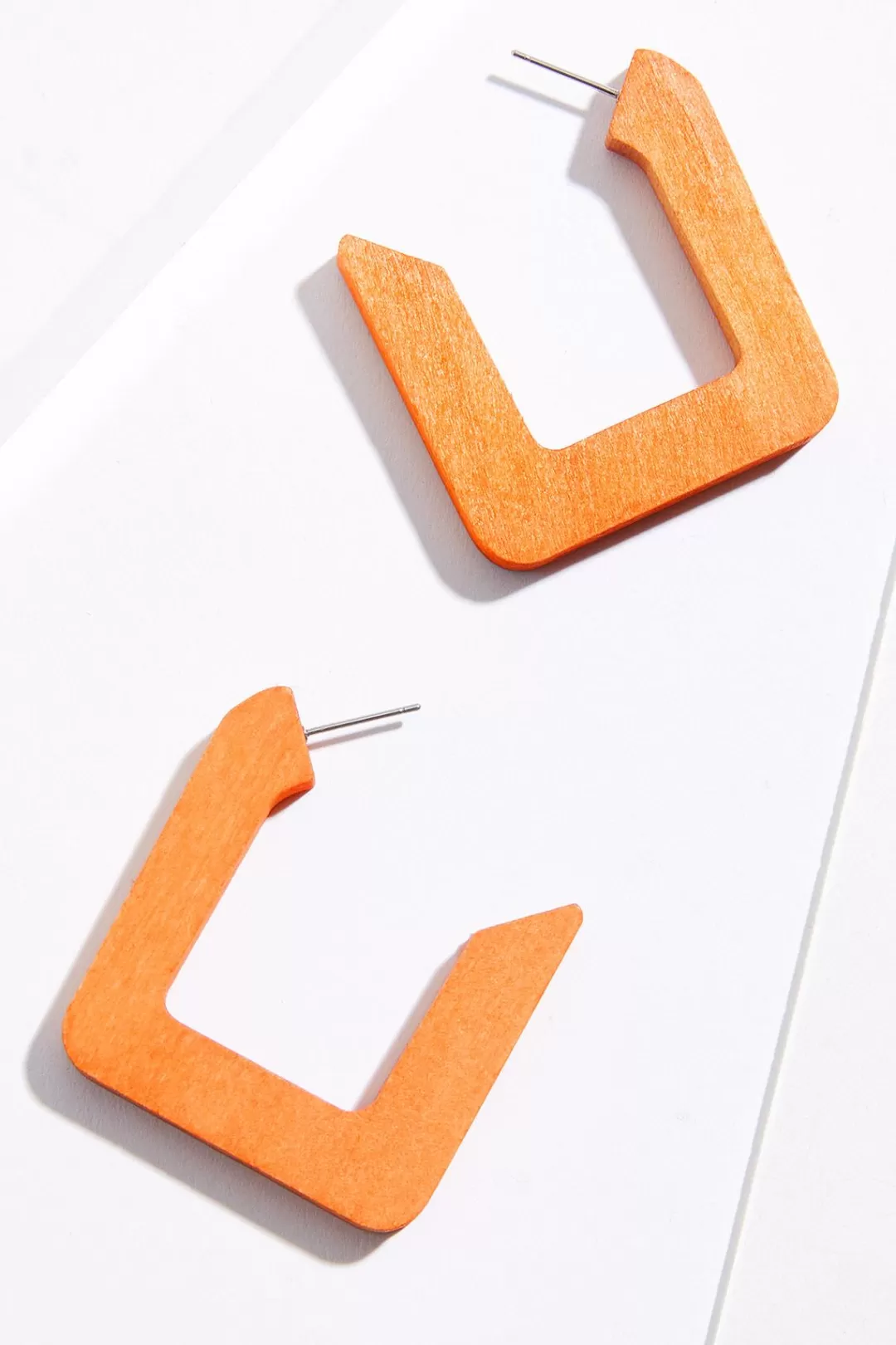 Cato Earrings | Open Square Wood Earrings