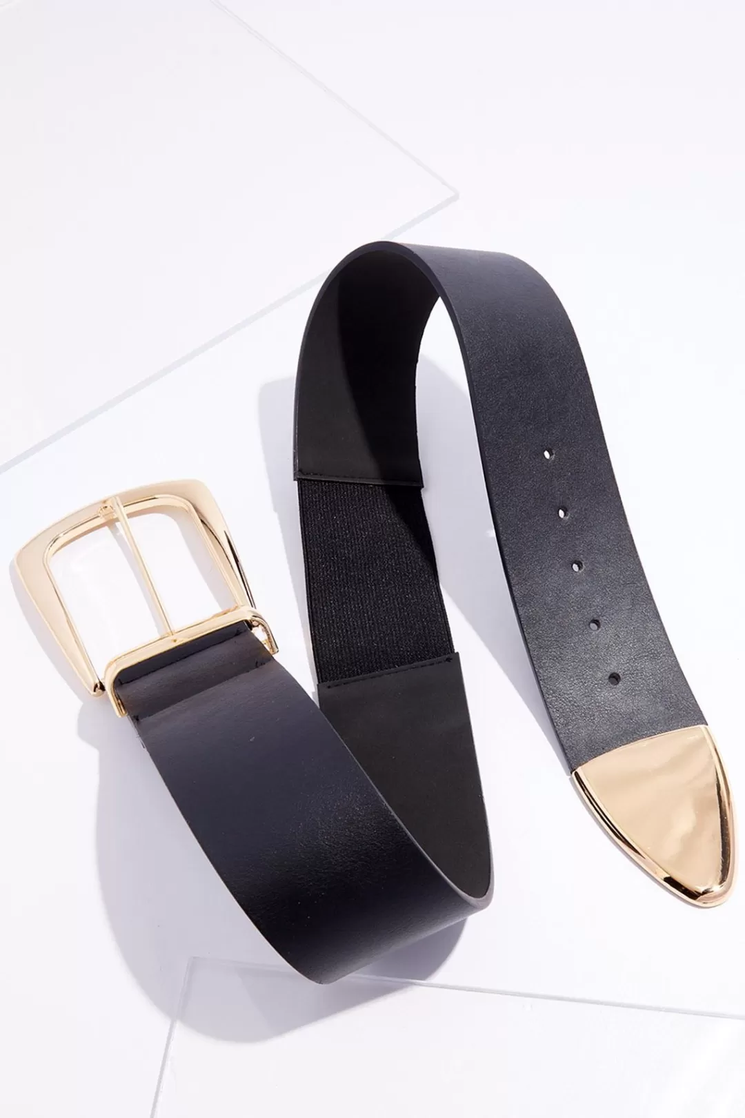 Cato Belts | Oversized Buckle Black Belt