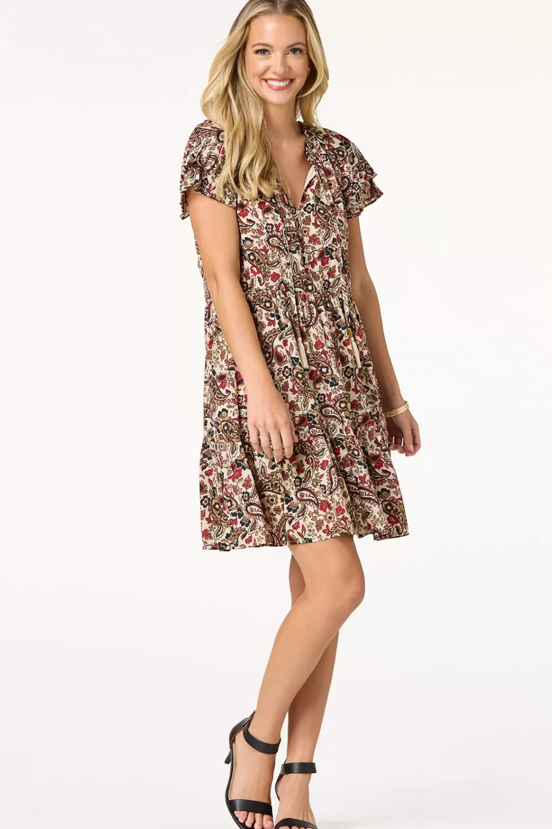 Cato Dresses | Paisley Babydoll Swing Dress