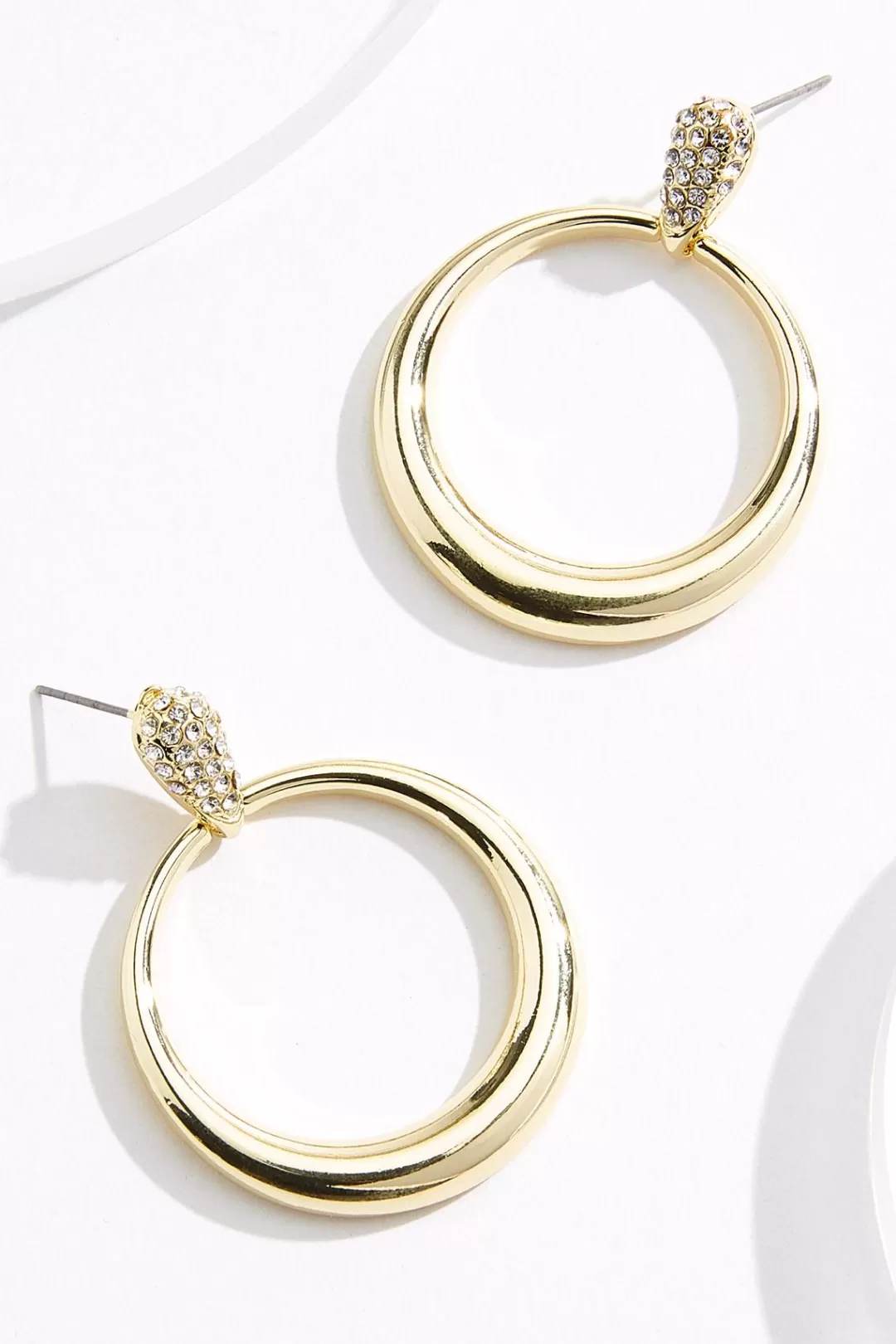 Cato Earrings | Pave Post Ring Earrings