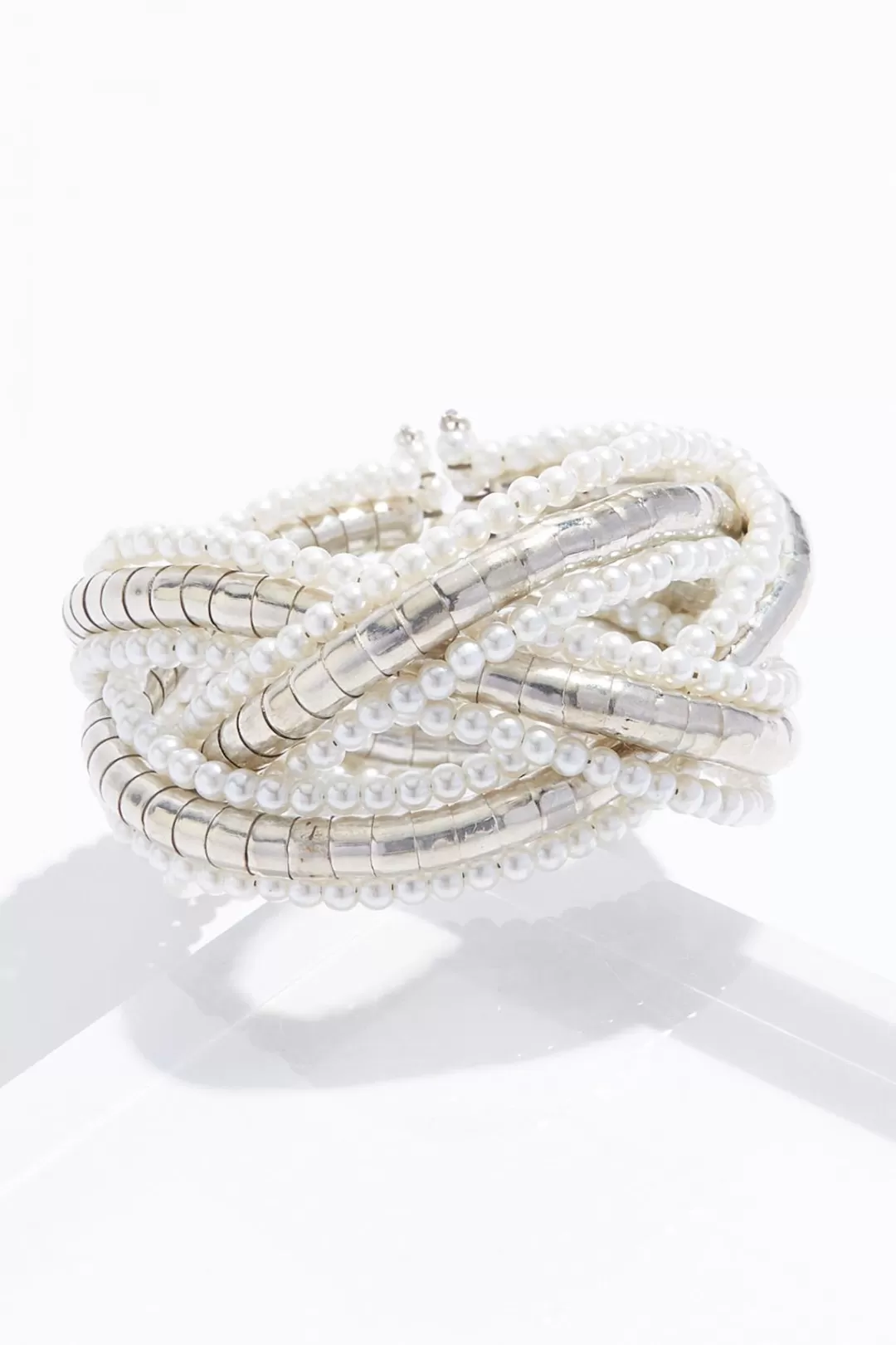 Cato Bracelets | Pearl Braided Cuff Bracelet