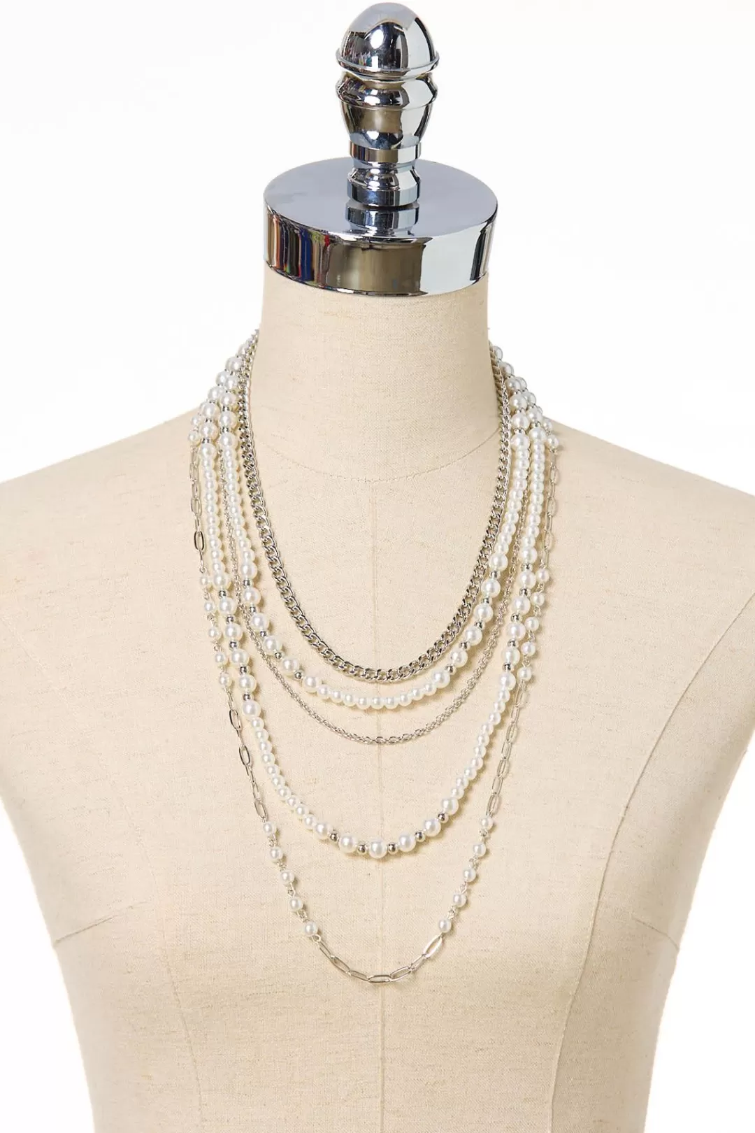 Cato Necklaces | Pearl Chain Layered Necklace