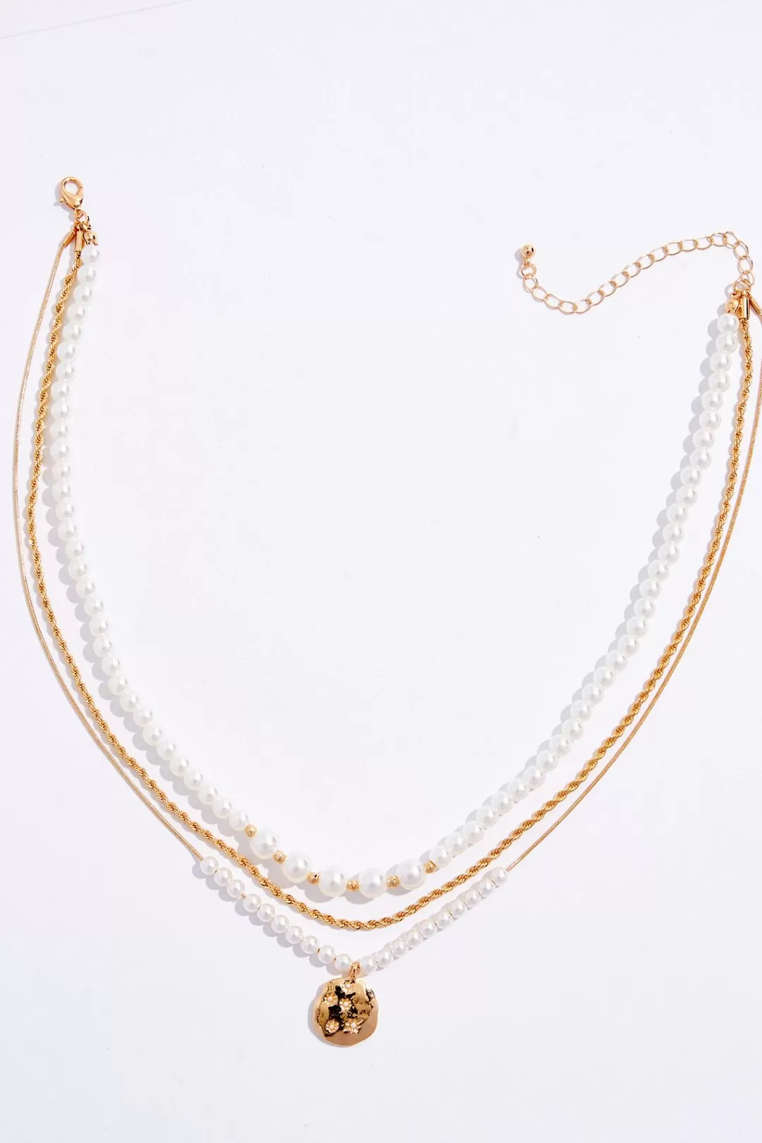 Cato Necklaces | Pearl Delicate Layered Short Necklace