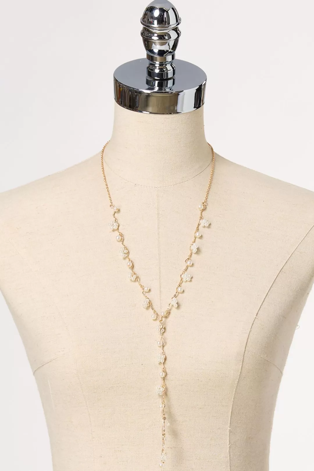 Cato Sets | Necklaces | Pearl Detail Long Necklace Set