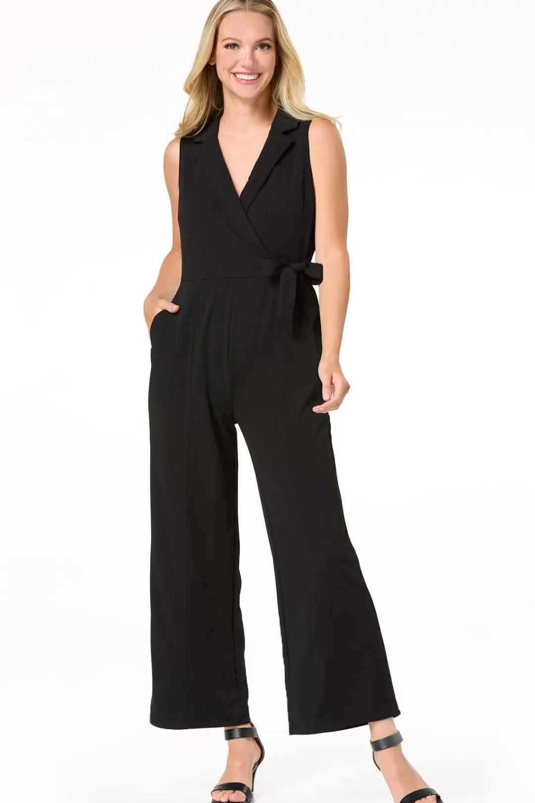 Cato Petites | Dresses | Petite Collared Tie Waist Jumpsuit