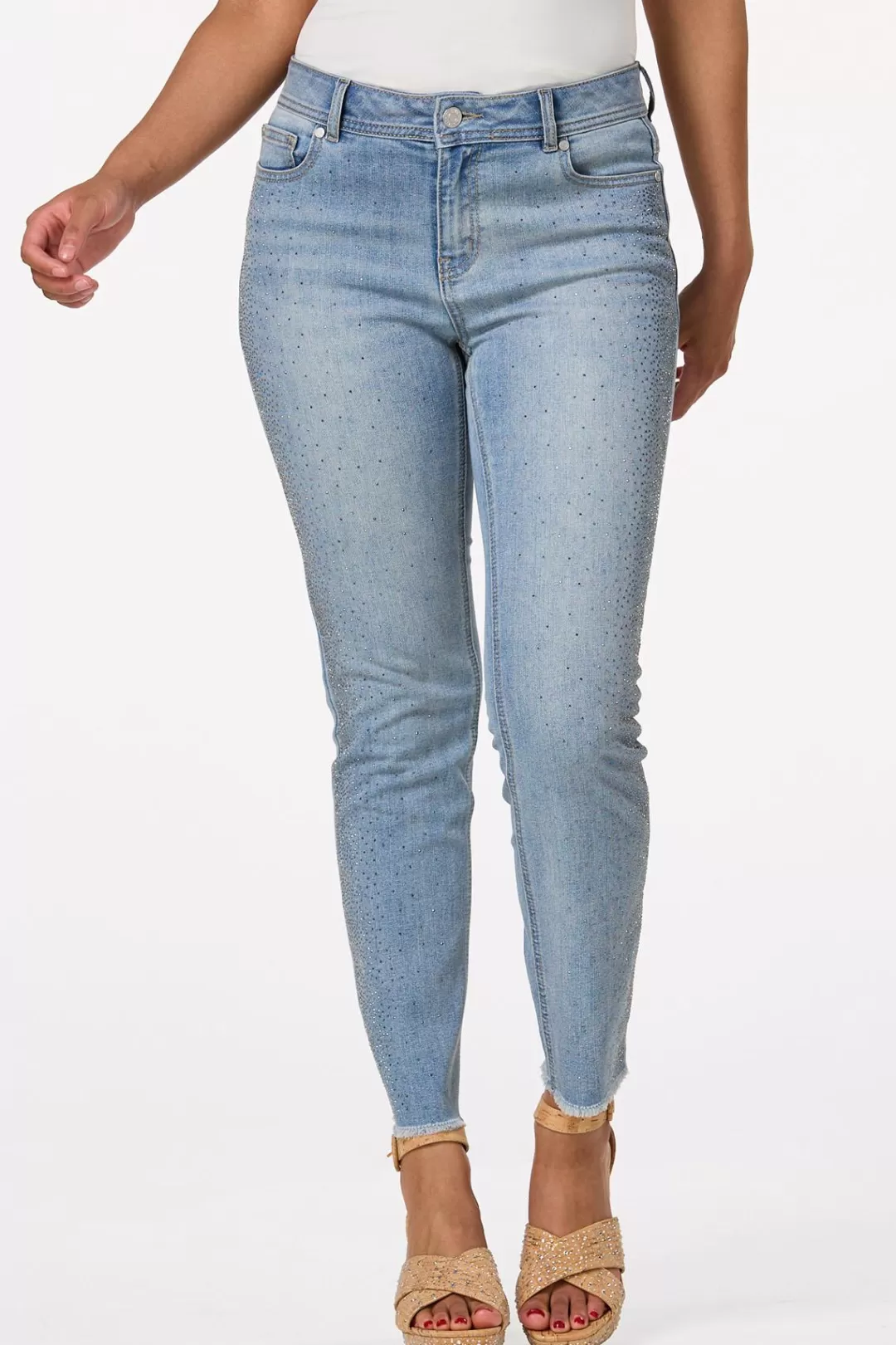 Cato Petites | Jeans | Petite Metal Stud Ankle Jeans