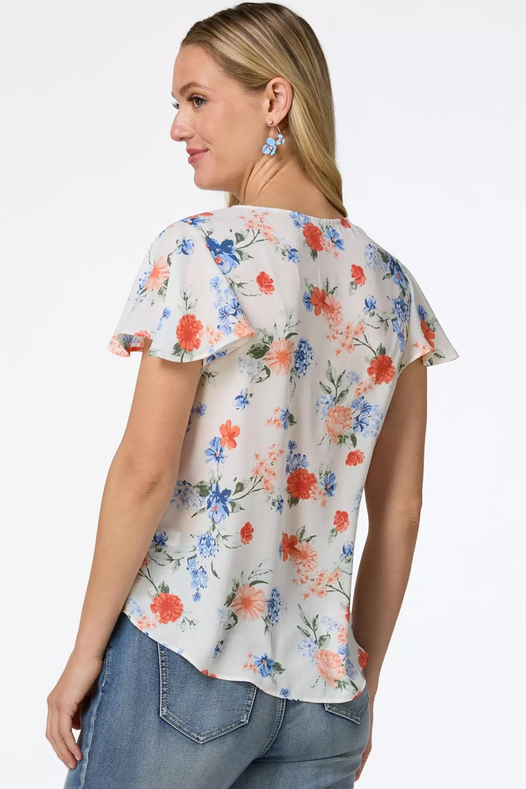 Cato Petites | Tops | Petite Scalloped Floral Top