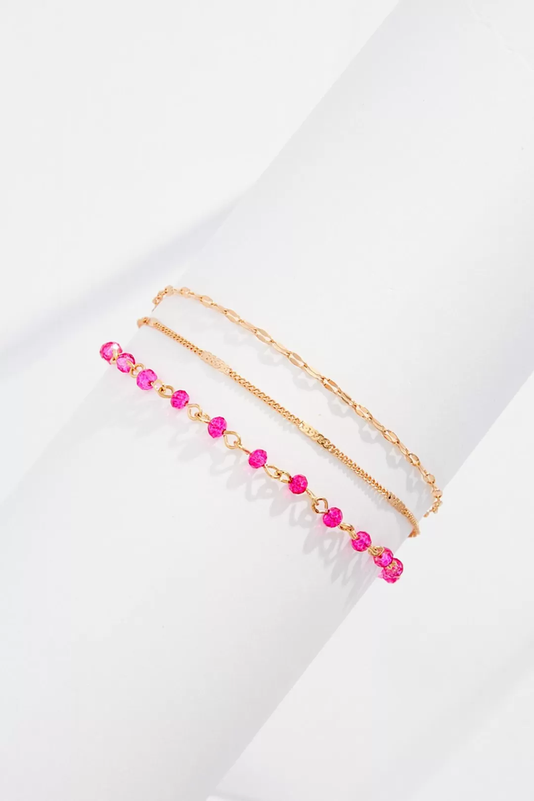 Cato Anklets | Pink Bead Chain Anklet