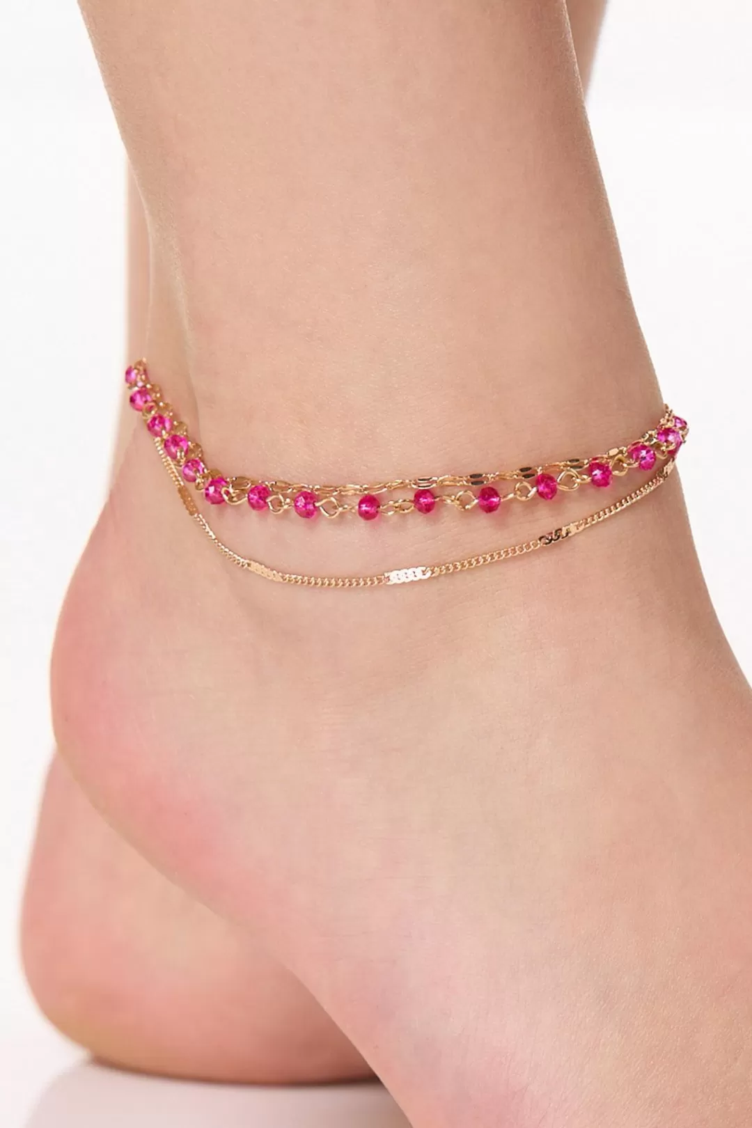 Cato Anklets | Pink Bead Chain Anklet