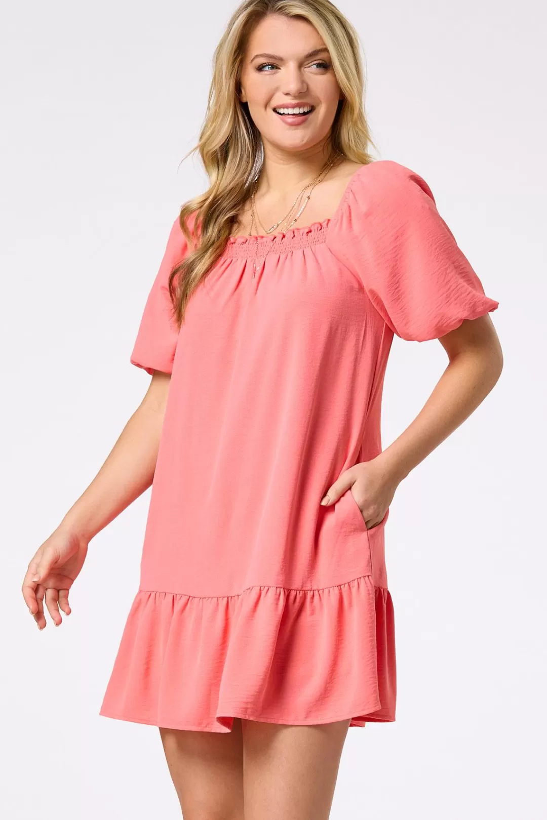 Cato Dresses | Pink Bubble Sleeve Dress