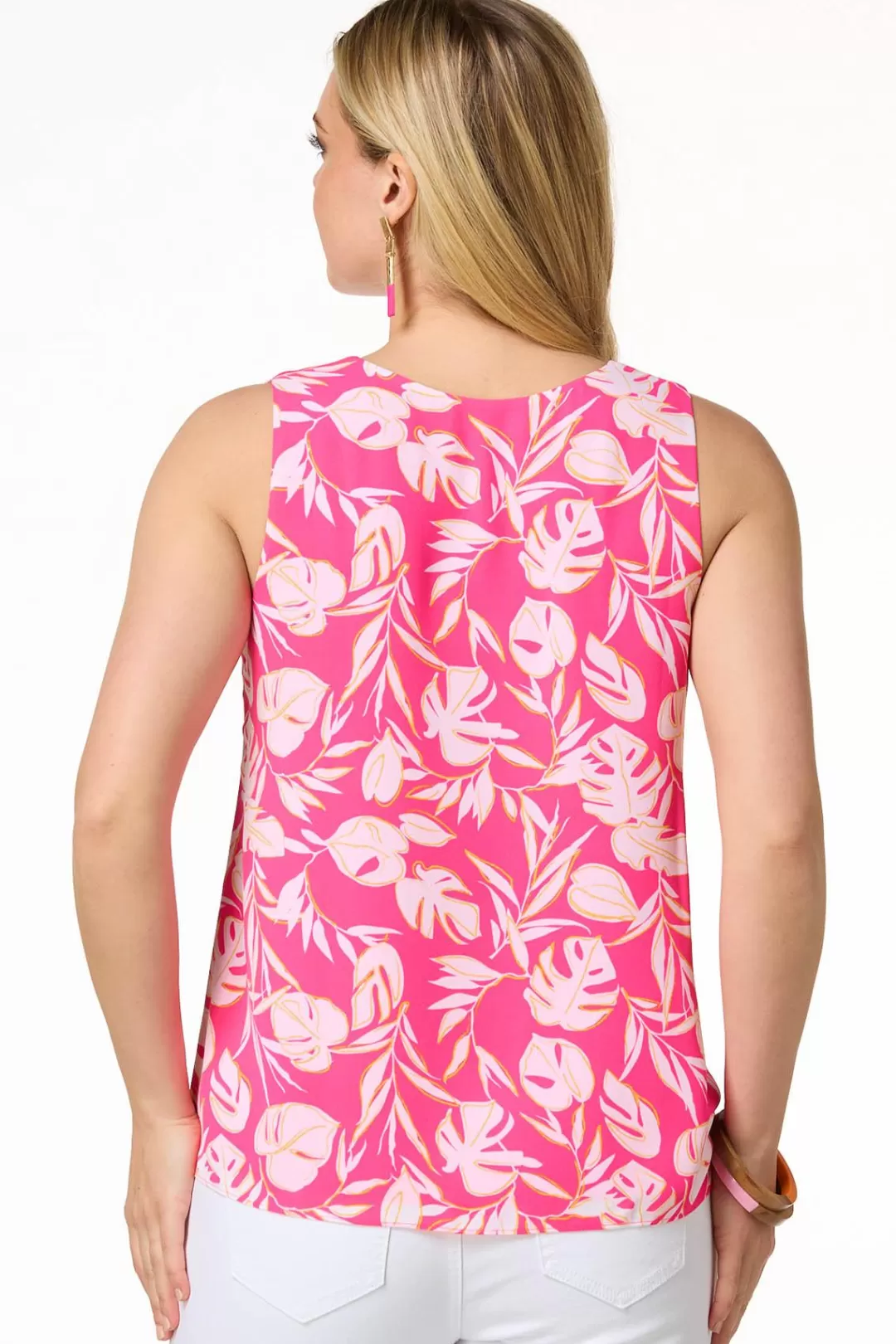 Cato Tops | Pink Palm Tank