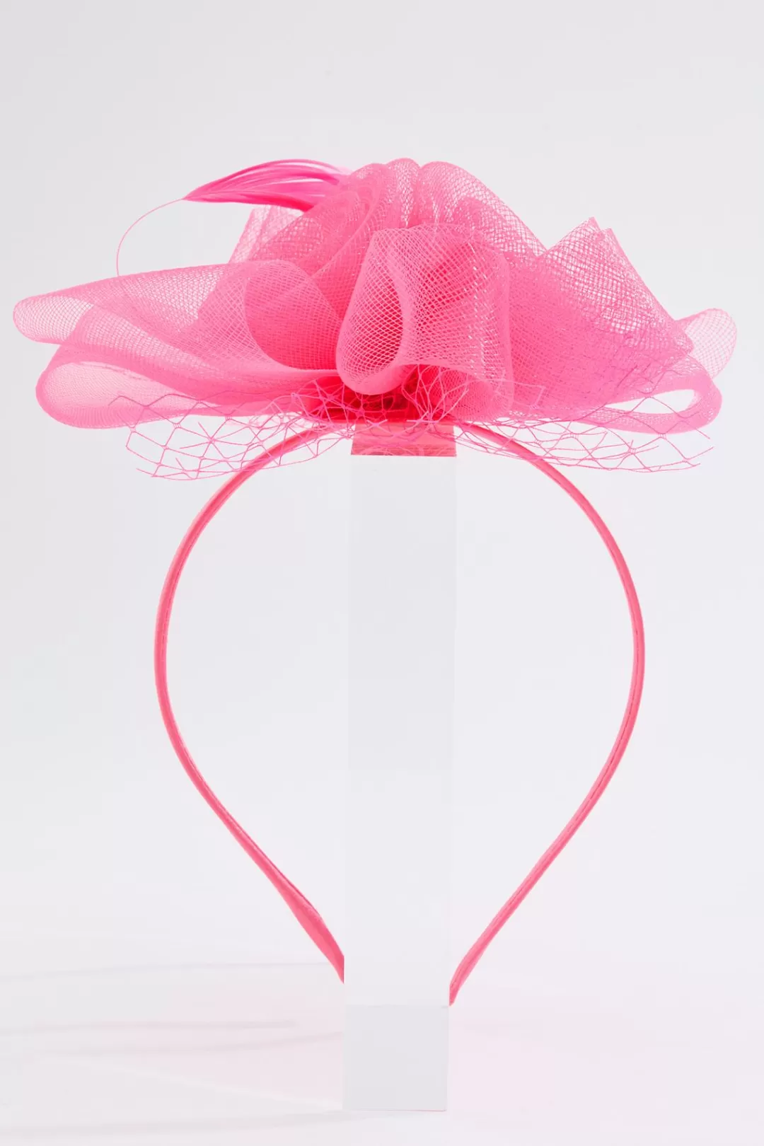 Cato Hats & Hair | Pink Rose Feather Fascinator