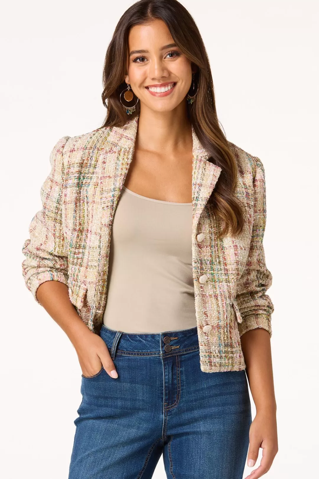 Cato Suiting | Jackets & Vests | Plaid Boucle Blazer