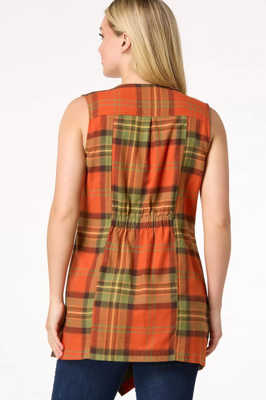 Cato Jackets & Vests | Plaid Draped Vest