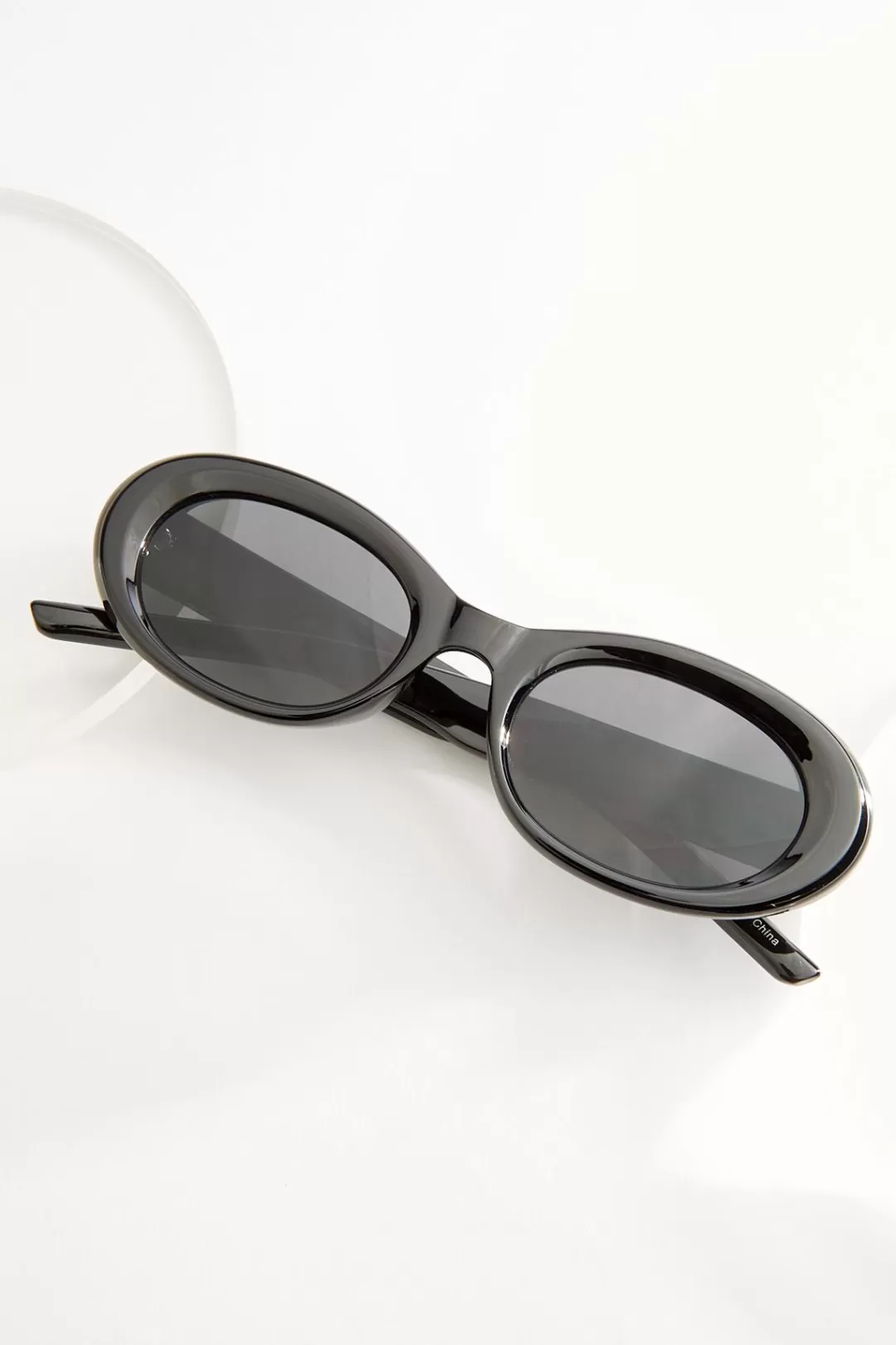 Cato Sunglasses | Plastic Black Round Sunglasses