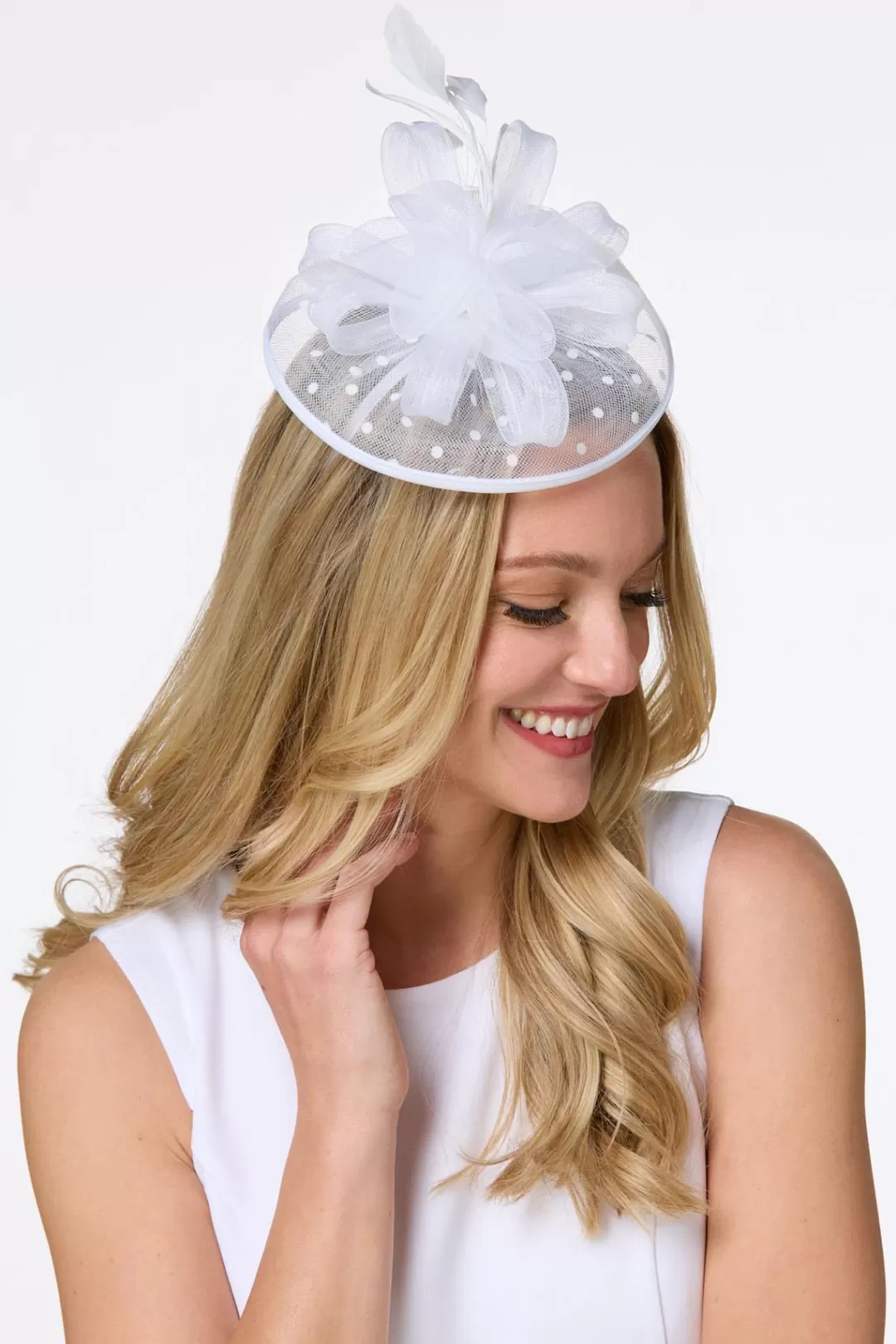 Cato Hats & Hair | Polka Dot Mesh Bow Fascinator