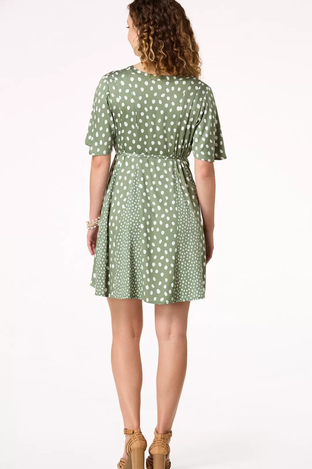 Cato Dresses | Polka Dot Shirt Dress