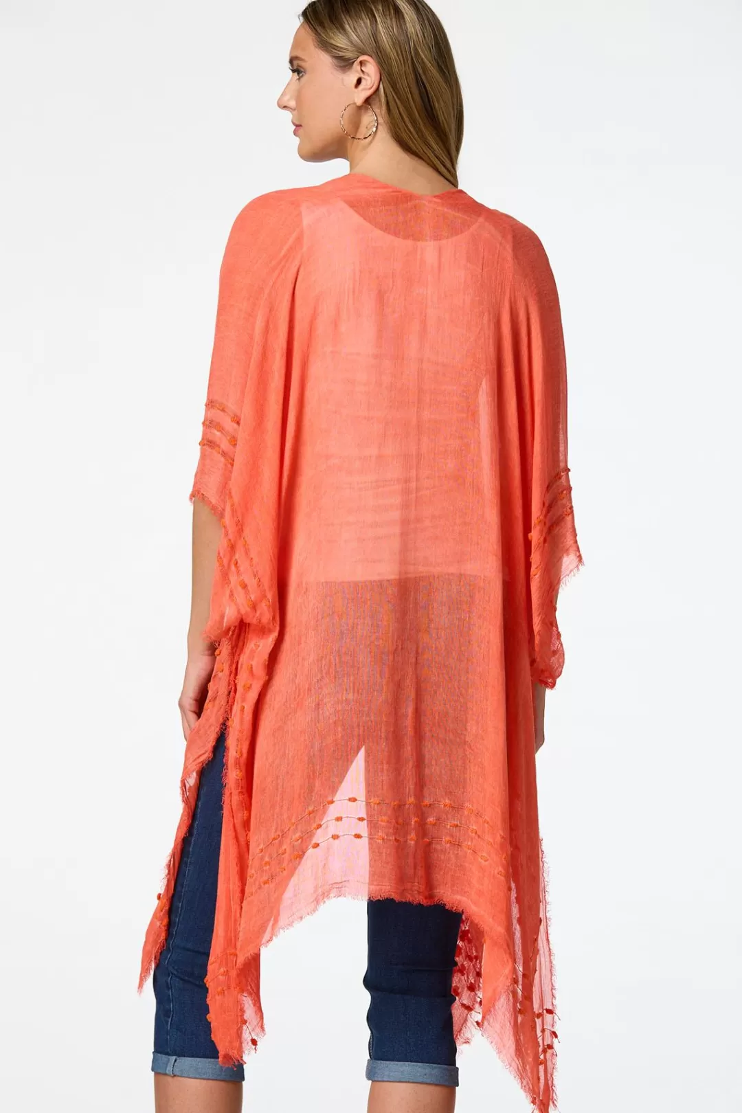 Cato Cover Ups | Tops | Pom Border Vibrant Kimono