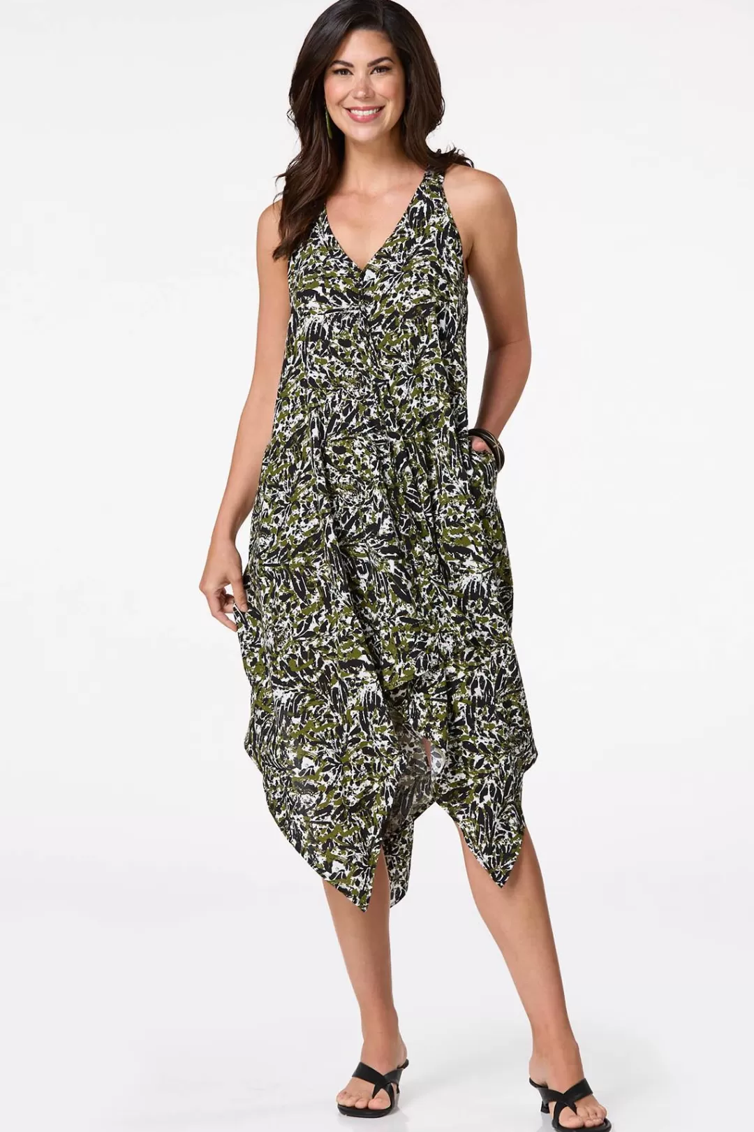 Cato Dresses | Printed Hanky Hem Dress