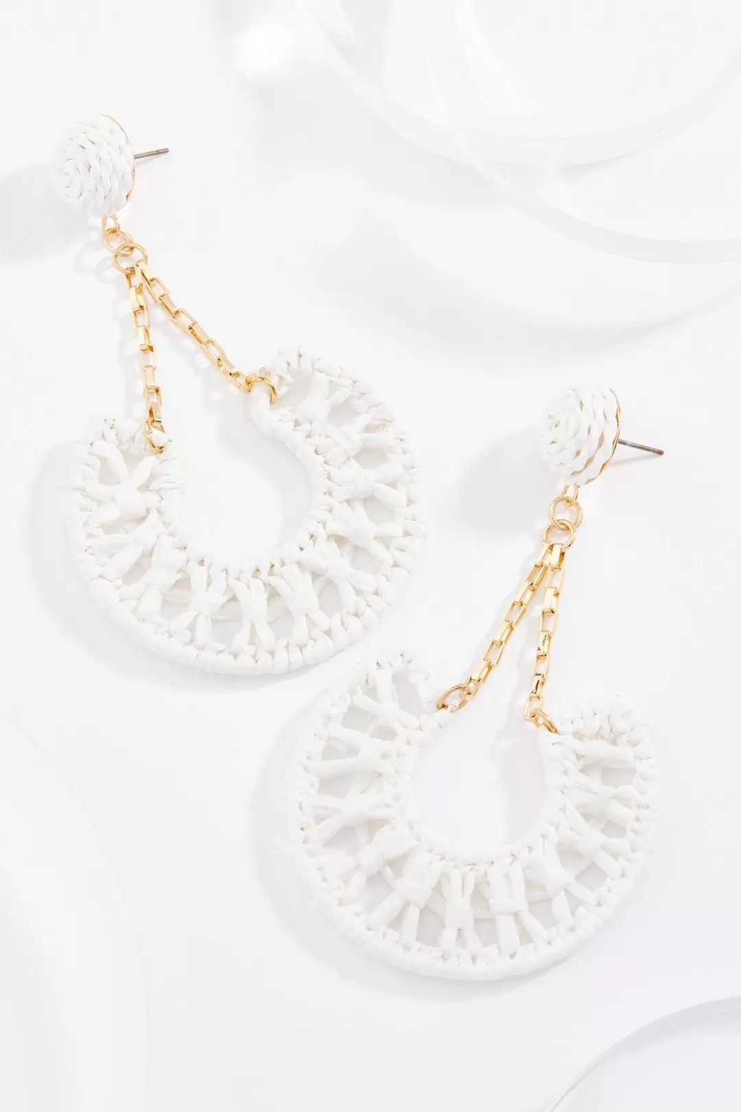 Cato Earrings | Raffia Cut Out Dangle Earrings